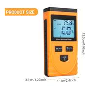 LDAUYZLING GM630 Medidor de humedad de madera digital LCD retroiluminado Probador de humedad de madera portátil 8 engranajes conmutables con batería de 9 V 6F22 para la mayoría de