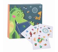 LDAUYZLING Juego de emparejamiento para niños, entrenamiento de concentración interactivo con imágenes de alta definición para enseñanza temprana, juegos portátiles entre padres e hijos