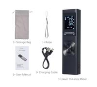 LDAUYZLING Medidor de Distancia 3 en 1 Medición de ángulo Nivel de línea Cruzada Sensor de ángulo eléctrico con Pantalla LCD retroiluminada Distancia, área, Volumen, Medida (40M)