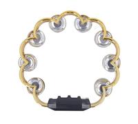 LDAUYZLING Pandereta Doble Diseño Floral Percusión Jingles Instrumento de Mano para Actuación de Fiesta (Oro)