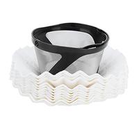 LDAUYZLING Taza de cesta de filtro de café con 100 Uds. De papel de filtro, herramienta de filtrado, accesorios para máquina de café