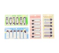 LdawyDE 4 Blocs de Notas Adhesivas, 720 Marcadores Adhesivos de Gato, Mini Bloc de Notas Kawaii, Sticky Notes para Escuela, Oficina y Hogar, Material de Oficina Bonito para Estudiantes y Niños