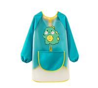 LdawyDE Bata Pintura Niños, Delantal Impermeable Babis Escolares con Mangas y Bolsillo para Niños de 4 a 7 Años para Manualidades, Dibujar y Juegos - Fácil de limpiar y lavable a máquina