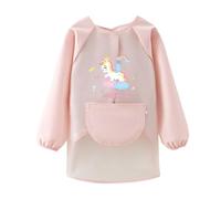 LdawyDE Bata Pintura Niños, Delantal Impermeable Babis Escolares con Mangas y Bolsillo para Niños de 6 a 10 Años para Manualidades, Dibujar y Juegos - Fácil de limpiar y lavable a máquina