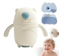 LdawyDE Regadera Baño Bebe con Cepillo de Silicona, Jarra Baño Bebe con Diseño de Oso, Fácil y Divertido Lavar el Pelo, El Vaso para Lavar el Pelo Perfecto para Bebés y Niños