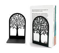 LdawyDE Sujeta Libros, 2 Sujetalibros Metal Sujetalibros de Árbol Decorativo de Escritorio para Estantes para el Hogar Escuela Oficina Biblioteca para Libros Películas Cds Videojuegos