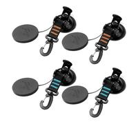 LdawyDE Ventosas para Cristal, 4 Ventosas Furgoneta Camper Gancho Ventosa Coche con Gancho de Seguridad Tie Down para Coche Carpas con Toldo Lateral Accesorios de Lona de Camping