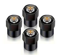 LDBKFD 4 Piezas Tapones de Válvula Cabeza de Tigre para Jeep Wrangler, Tapones Válvulas Cubierta Neumático Tapones Aleación Aluminio