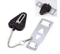 LDBKLGHJ 2 Piezas cerradura puerta, Piezas de recambio para cerraduras de puertas, cerradura puerta interior, Cerradura de Puerta Portátil para Casa Viaje Hotel (Negro)