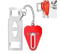 LDBKLGHJ 2 Piezas cerradura puerta, Piezas de recambio para cerraduras de puertas, cerradura puerta interior, Cerradura de Puerta Portátil para Casa Viaje Hotel (Rojo)