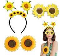 LDBKLGHJ Accesorios de Girasol - Conjunto de Vestuario para Jardinero con Diadema y Clips para Niñas y Mujeres - Decoración para Halloween y Fiestas Temáticas