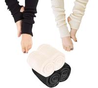LDBKLGHJ Calentadores de Piernas de Punto Suaves - Perfecto para Niñas y Mujeres, Ideal para Ballet, Yoga y Danza - Calentadores de Piernas para Invierno en Negro y Blanco