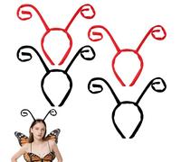 LDBKLGHJ Diademas de antena de mariposa, set de diademas con diseño de insecto, 4 piezas, color negro y rojo