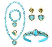 LDBKLGHJ Disfraz de Princesa Árabe para Niñas 3 Piezas con Tocado, Collar Dorado y Pendientes, Ideal para Halloween y Cosplay