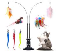 LDBKLGHJ Juguete Pluma de Gato Interactivo - Avance de pájaros y Gatos, Plumas de Repuesto con para Gatito Receptor Que se Divierte Jugando al Ejercicio
