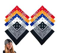 LDBKLGHJ Pañuelo Pelo Bandanas Mujer y Hombre - Pack de 10 con Estampado Paisley en Algodón Superior, Multiusos para Accesorios de Cabeza y Moda