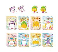 LDBKLGHJ pegatinas huevos de pascua, 24 PCS Pegatinas de Pascua - 8 Estilos de Juegos de Fiesta - Huevos de Pascua y Conejos - Pegatinas Faciales DIY Artesanías