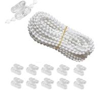 LDBKLGHJ Práctico Conjunto de Cadena de Rodillos de 12 Metros con 10 Clips para Cadenas de Rodillos - Ideal para Reparaciones y Piezas de Repuesto para Persianas, Cortinas y Persianas Verticales