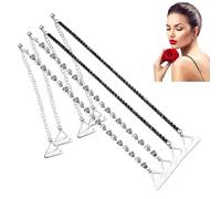 LDBKLGHJ tirantes mujer, 2 pares de correas de sujetador de perlas de cristal, Correa de hombro de perlas, Correa de sujetador con diamantes de imitación brillantes, Correa de ropa interior ajustable