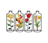 Ldbuejiaja 4 jarrones florales geométricos huecos de acrílico, oficinas en el hogar, obras de arte decorativas para estantes, exhibición de escritorio, pequeños jarrones decorativos