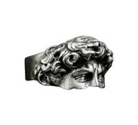 Ldbuejiaja Anillo de plata con efecto agrietado, diseño de escultura, joyería artística, regalo para amantes del arte y amantes de la moda, anillos de plata protegidos contra el deslustre