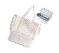 Ldbuejiaja Bolsa de playa con refrigerador, bolsillos de malla, a prueba de arena, para piscina y natación, todos los días, con bolsillos resistentes, bolsa de malla, a prueba de arena, bolsa de