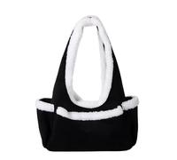 Ldbuejiaja Bolso de mano de gamuza, diseño artístico de patchwork, bandolera, correa convertible y compartimentos espaciosos para mujer, bolso de día, Negro
