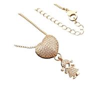 Ldbuejiaja Bonita cadena de cobre dorada con colgante de corazón para niños y niñas, perfecta para el romance. Collar ajustable para el día a día, joya de moda, Einheitsgröße, como se describe, como