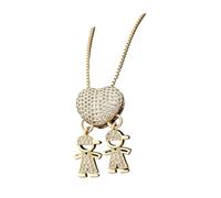 Ldbuejiaja Bonita cadena de cobre dorada con colgante de corazón para niños y niñas, perfecta para el romance. Collar ajustable para el día a día, joya de moda, Einheitsgröße, como se describe, como