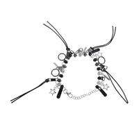 Ldbuejiaja Cadenas de clavícula de diseño irregular, varios collares con cremallera, collares punk unisex, decoraciones personalizadas de hip hop, cadena de clavícula hip hop