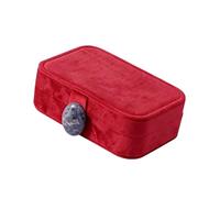 Ldbuejiaja Caja de joyería portátil suave organizadores de interior compacto para mujer, collares, pendientes, anillos, caja pequeña de almacenamiento de joyas, talla única, como se describe