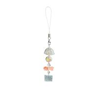 Ldbuejiaja Carillón de viento hecho a mano, correa para teléfono móvil, colgante de pez único, joya para mujer, estructura de resina, adecuada para mujeres de moda, perlas hechas a mano, colgante para