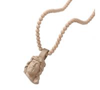 Ldbuejiaja Collar con colgante de retrato de Cristo acrílico inspirado en el hip hop, cadena de clavícula para hombres, joyería religiosa audaz, regalo, collar de perlas religiosas, m, como se