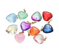Ldbuejiaja De 10 componentes de joyería acrílica, forma de corazón, textura colgante artística, adecuado para proyectos de manualidades de pulsera, hermoso colgante, talla única, como se describe