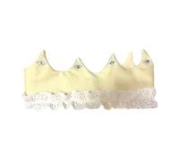 Ldbuejiaja Diadema coronada con ribete de encaje para fotografía de bebé, recién nacidos, accesorios de sesión de fotos, tocado de tela cómoda, tela suave, gorro coronado para niños pequeños
