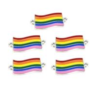 Ldbuejiaja Diseños de banderas y corazones coloridos, colgantes de aleación para collares, pulseras, llaveros, joyas de arco iris de moda, 10 pieces, como se describe, como se describe