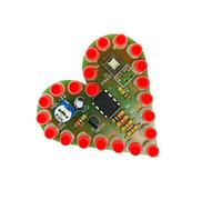 Ldbuejiaja Educativo corazón luz PCB, PCB analógico para ejercicios de teoría electrónica, parte de efecto respiratorio principiante, ejercicios de circuito para principiantes