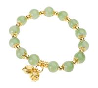Ldbuejiaja Elegante cadena de cuentas de cristal, colgante de flor de loto, cadena de muñeca, color de contraste, regalo de cumpleaños, joyería tradicional china