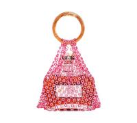 Ldbuejiaja Elegantes bolsas de vino con mango de resina, diamantes de imitación, soporte para botellas, bolsas para botellas de agua, suministros para fiestas, picnics, playa, elegantes bolsas de vino