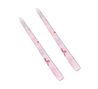 Ldbuejiaja Juego de velas puntiagudas impresas con patrón de corazón, portavelas inodoras, velas de San Valentín para cena, decoración del hogar, patrón de impresión