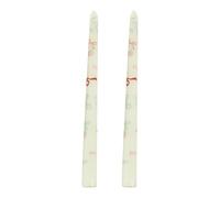 Ldbuejiaja Juego de velas puntiagudas impresas con patrón de corazón, portavelas inodoras, velas de San Valentín para cena, decoración del hogar, patrón de impresión