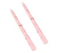 Ldbuejiaja Juego de velas puntiagudas impresas con patrón de corazón, portavelas inodoras, velas de San Valentín para cena, decoración del hogar, patrón de impresión