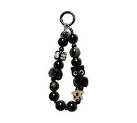Ldbuejiaja Lost Kitten - Correa para teléfono móvil con pulsera ajustable y varios llaveros funcionales, perlas de moda