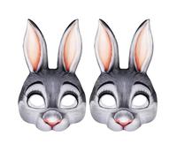 Ldbuejiaja Máscara de conejo de 1/2/3 piezas, estilo de dibujos animados, cubierta facial divertida para niños y adolescentes en festivales, celebraciones, fiestas, actividades, fiestas