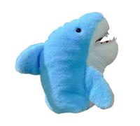 Ldbuejiaja Muñecos interactivos de peluche con mandíbula móvil, pez relleno suave para juegos de rol, Navidad, cumpleaños, actividades de fiesta, marioneta de mano de peluche, azul, Talla única
