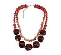 Ldbuejiaja Patrón de piedra acrílico doble cadena collar regalo para usted Collar acrílico irregular, Einheitsgröße, como se describe, como se describe