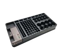 Ldbuejiaja Práctico depósito de batería con comprobador de batería extraíble y tres luces indicadoras para 98 baterías. Carcasa resistente al polvo