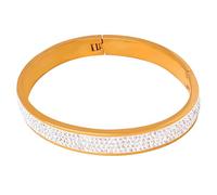 Ldbuejiaja Pulsera de acero con círculos geométricos y diamantes de barro relucientes. Cierre de resorte. Moderna y ligera correa de acero para el uso diario