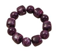 Ldbuejiaja Pulsera de lentejuelas de poliacrilato, simple adición de moda, simple, ordenado, plan de agarre inoxidable, único, inconsistente, cuadrado redondo pulsera de cuentas, Einheitsgröße, como