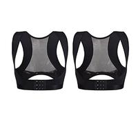 LDCBFTR 2 Packposture Corrector Clavícula espalda Soporte lumbar de hombro Lumbar Posta de corsé Correos cómodos Corbitables delgados de la piel transpirable Corrección del jorobado, dos negros, M
